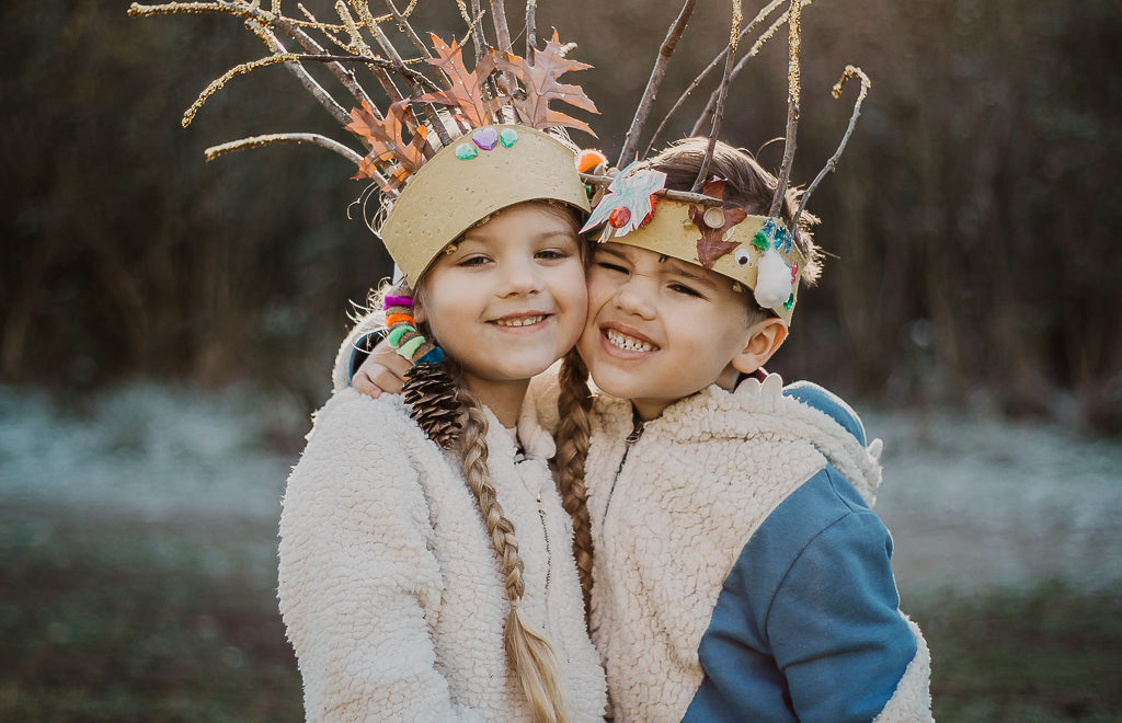 Unconventional Homeschool Photos with DIY Nature Crowns