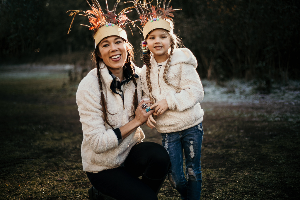 mother and daughter matching nature crowns